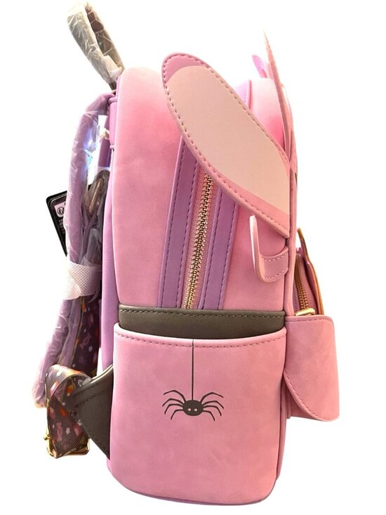 Loungefly Lilo & Stitch Angel Pumpkin Glow In Dark Mini Backpack Faux Suede NWT main image 8